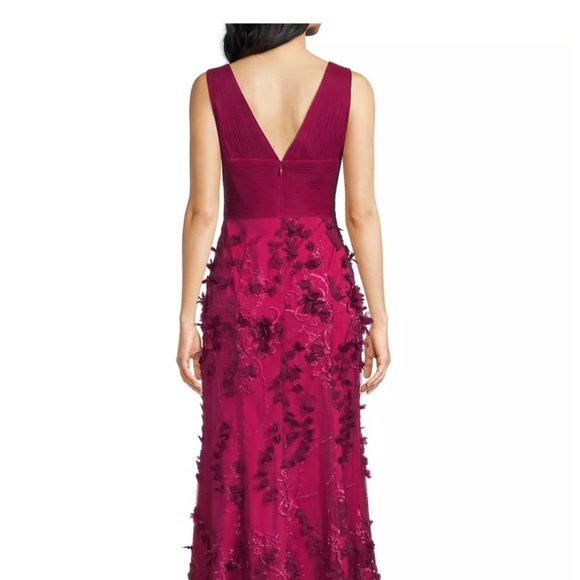 NEW Dress Aidan Mattox Flower Applique Mermaid Gown - Picture 2 of 4